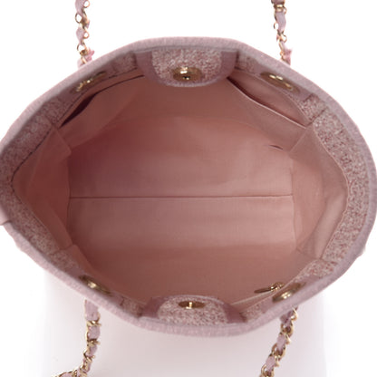 Chanel Woven Straw Raffia Mini Deauville Tote Pink 7 of 9