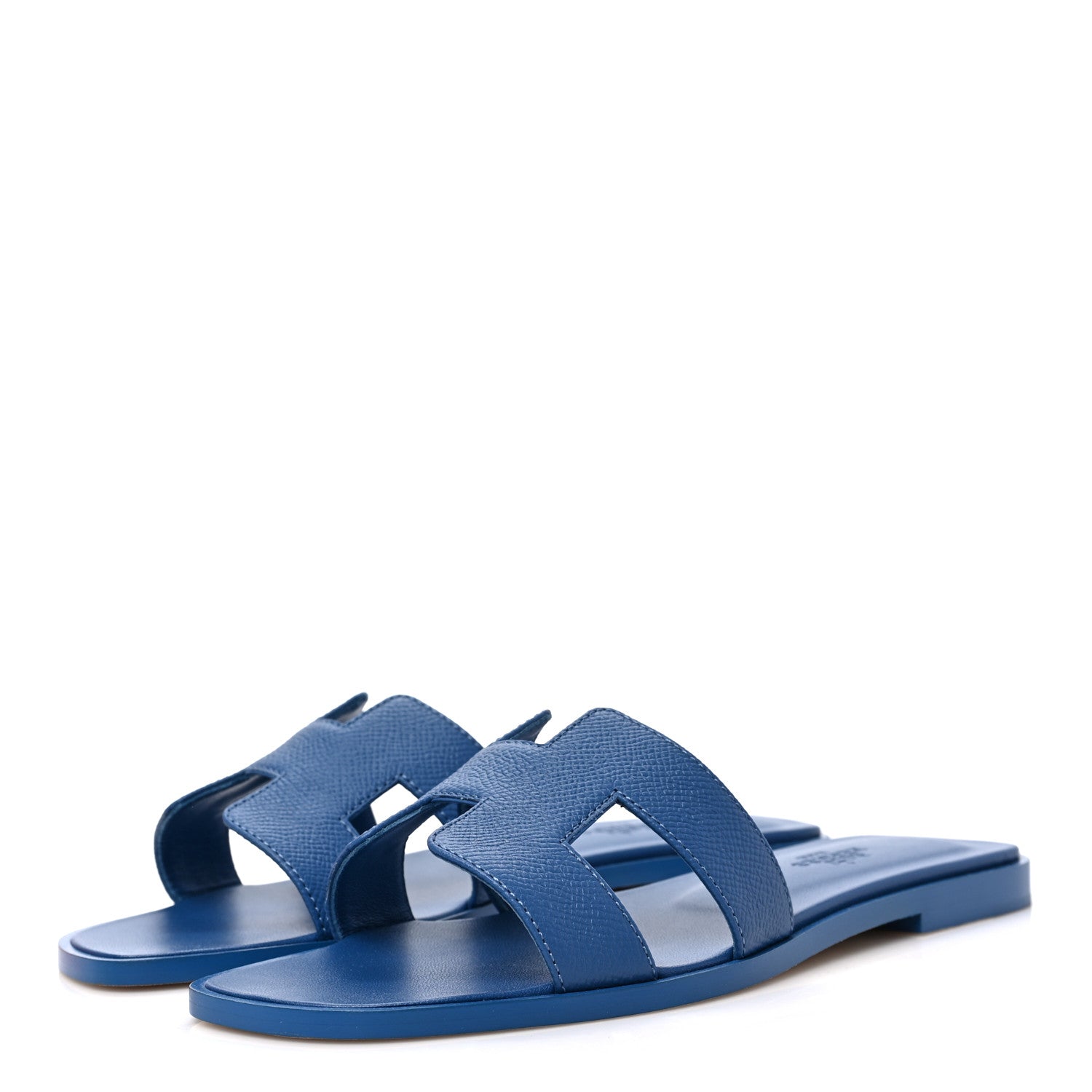 Hermes Epsom Oran Sandals 37 Bleu Bleuet 3 of 8