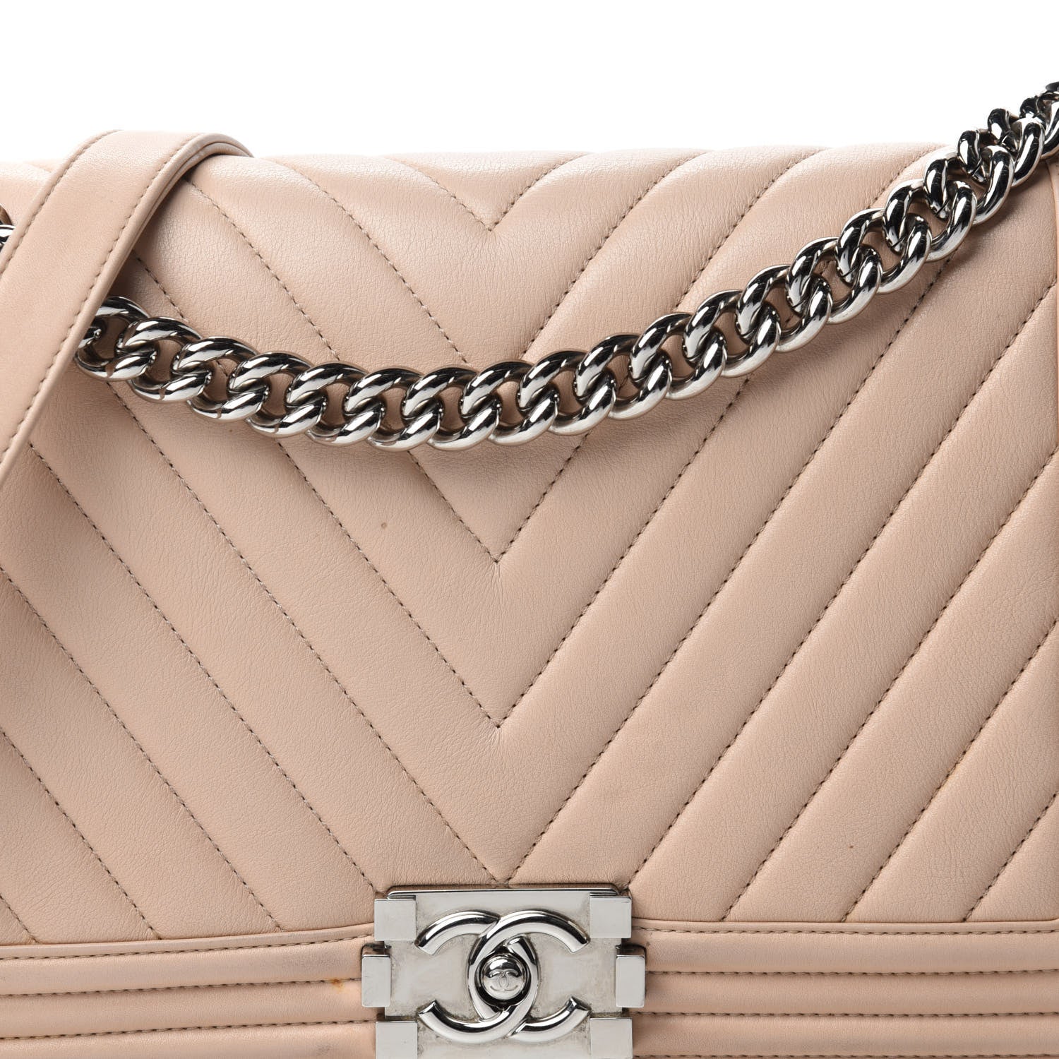 Chanel Calfskin Chevron Quilted New Medium Boy Flap Light Pink 14 of 15
