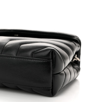 Saint Laurent Calfskin Y Quilted Monogram Toy Loulou Crossbody Bag Black 10 of 10
