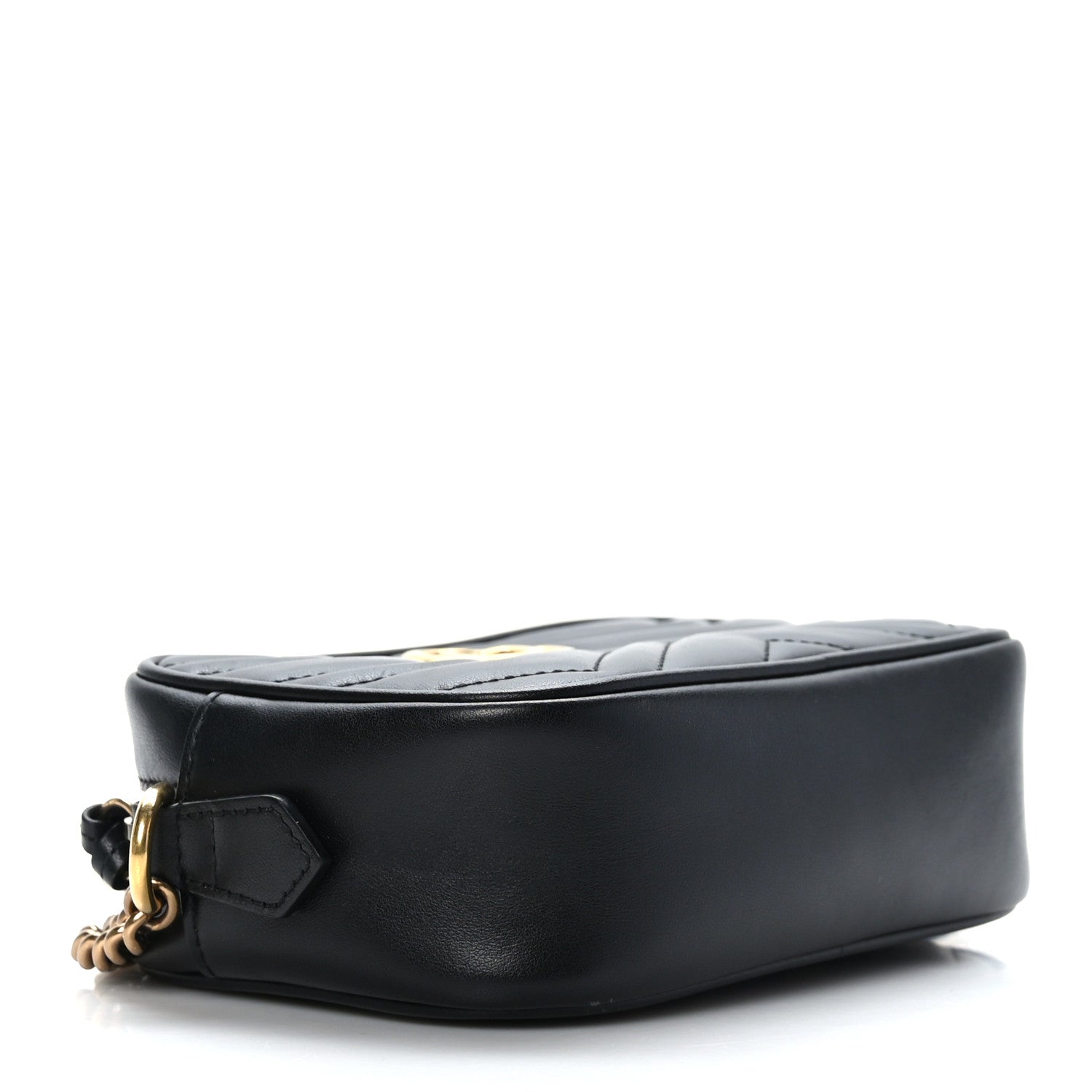 Gucci Calfskin Matelasse Mini GG Marmont Chain Shoulder Bag Black 4 of 10
