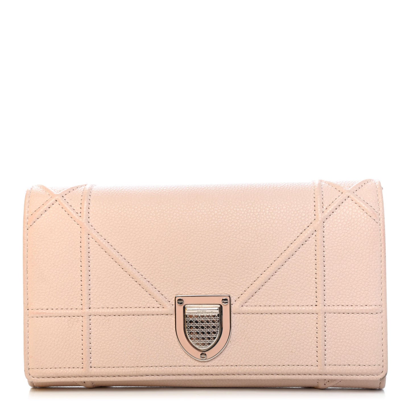 Grained Calfskin Diorama Croisiere Chain Wallet Rose Poudre