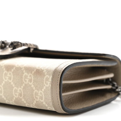 Gucci GG Supreme Monogram Textured Dollar Calfskin Mini Dionysus Chain Wallet Beige Mystic White Oatmeal 10 of 12
