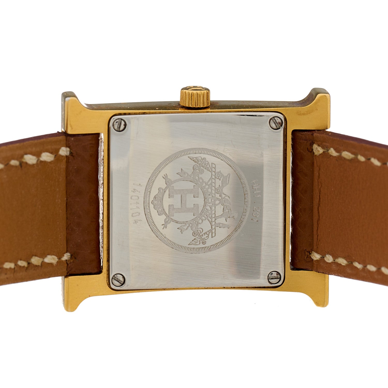 Hermes Stainless Steel Epsom 21mm Heure H Hour Quartz Watch Gold 4 of 4