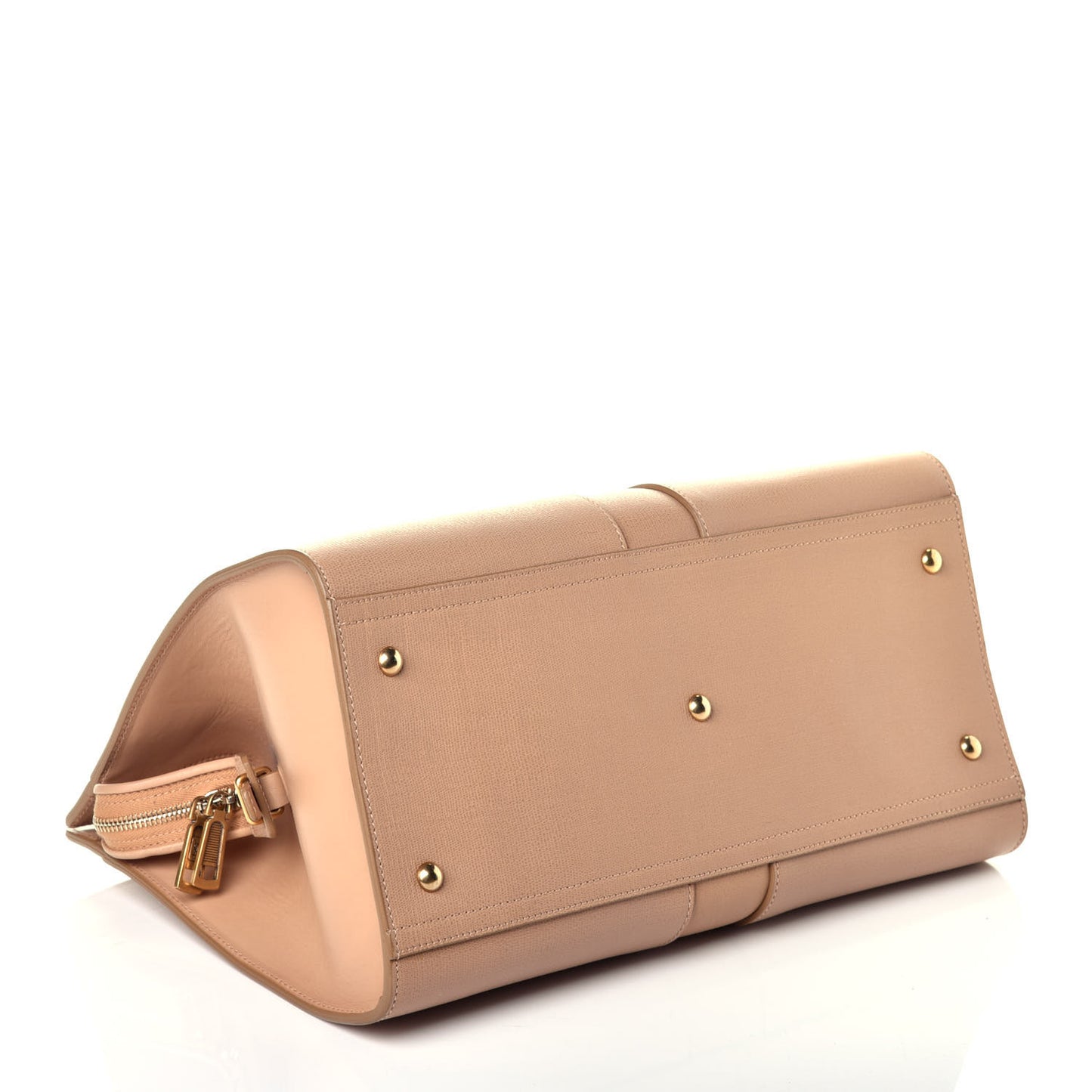 Textured Calfskin Medium Cabas ChYc Beige