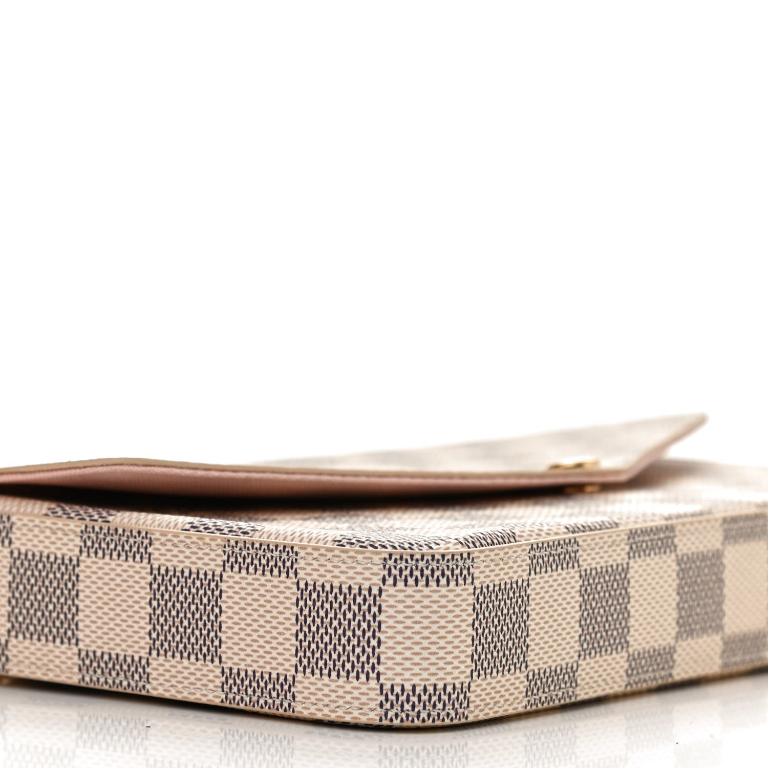 Louis Vuitton Damier Azur Pochette Felicie Chain Wallet Rose Ballerine 8 of 11