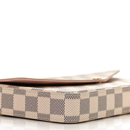 Louis Vuitton Damier Azur Pochette Felicie Chain Wallet Rose Ballerine 8 of 11