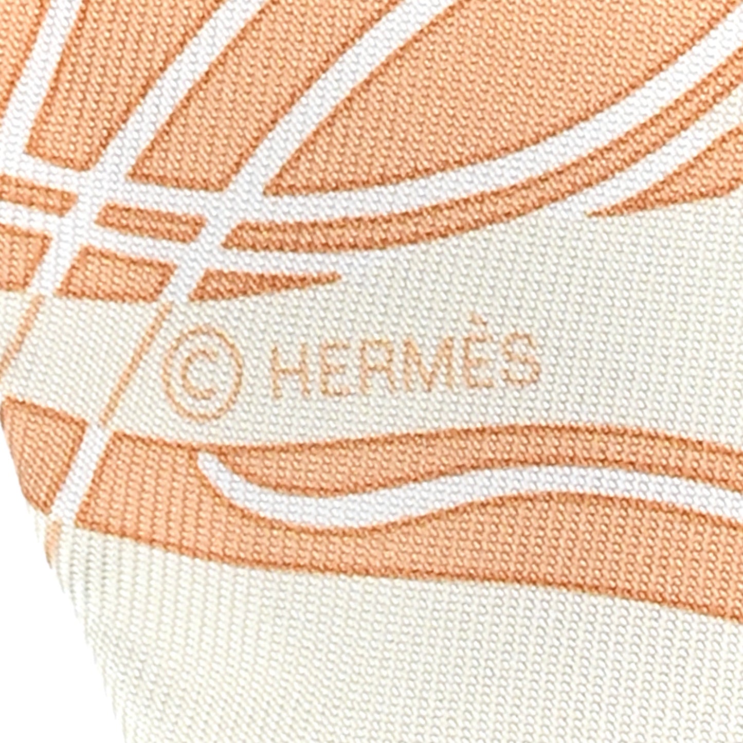Silk Ex-Libris Twilly Creme Orange Beige