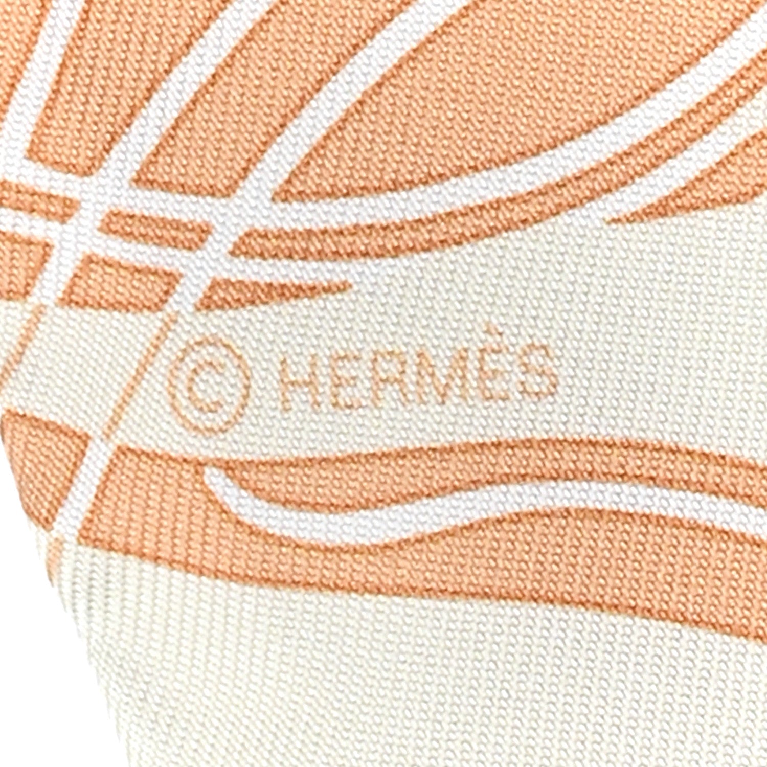 Hermes Silk Ex-Libris Twilly Creme Orange Beige 3 of 3