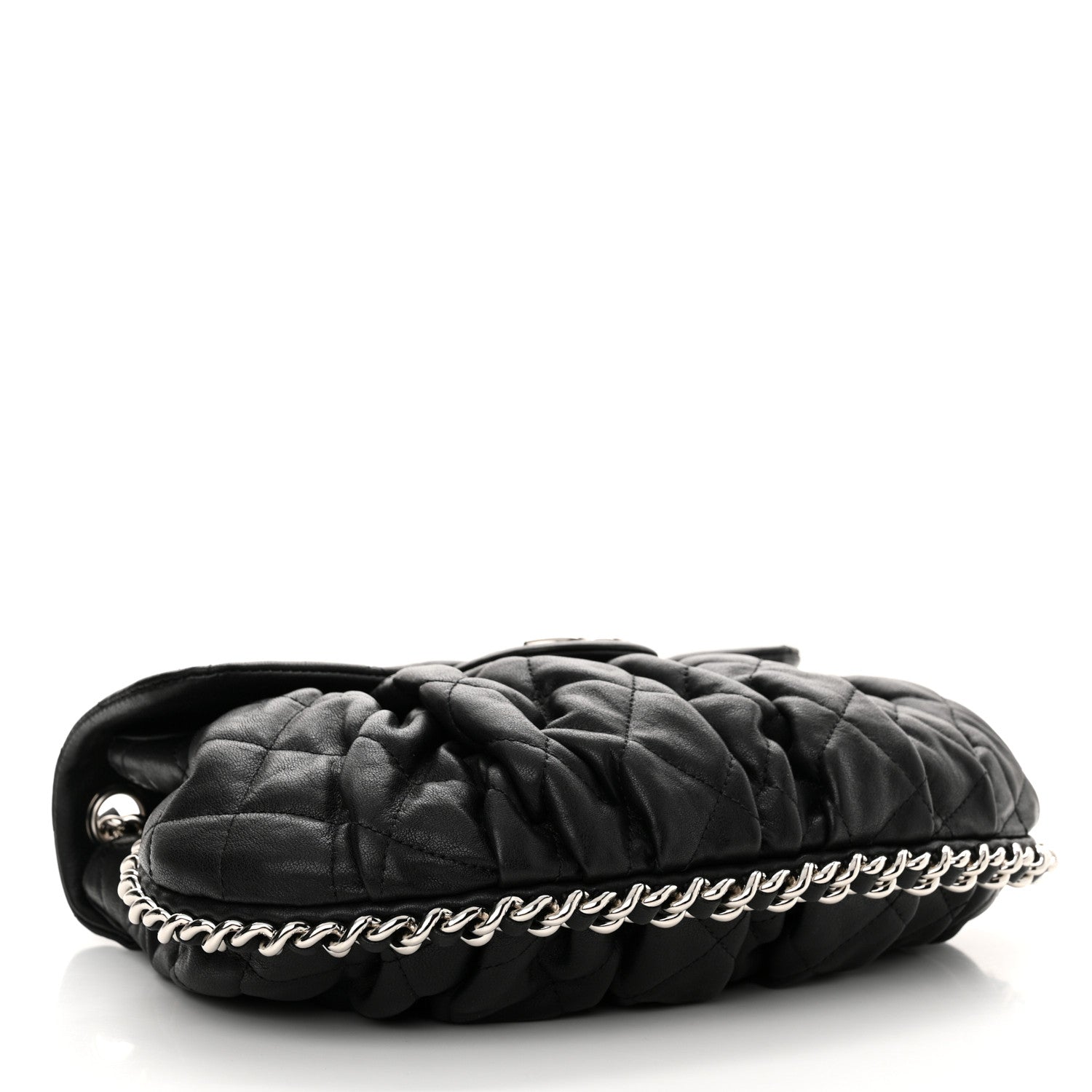 Chanel Washed Lambskin Quilted Medium Chain Around Messenger Black 4 of 11
