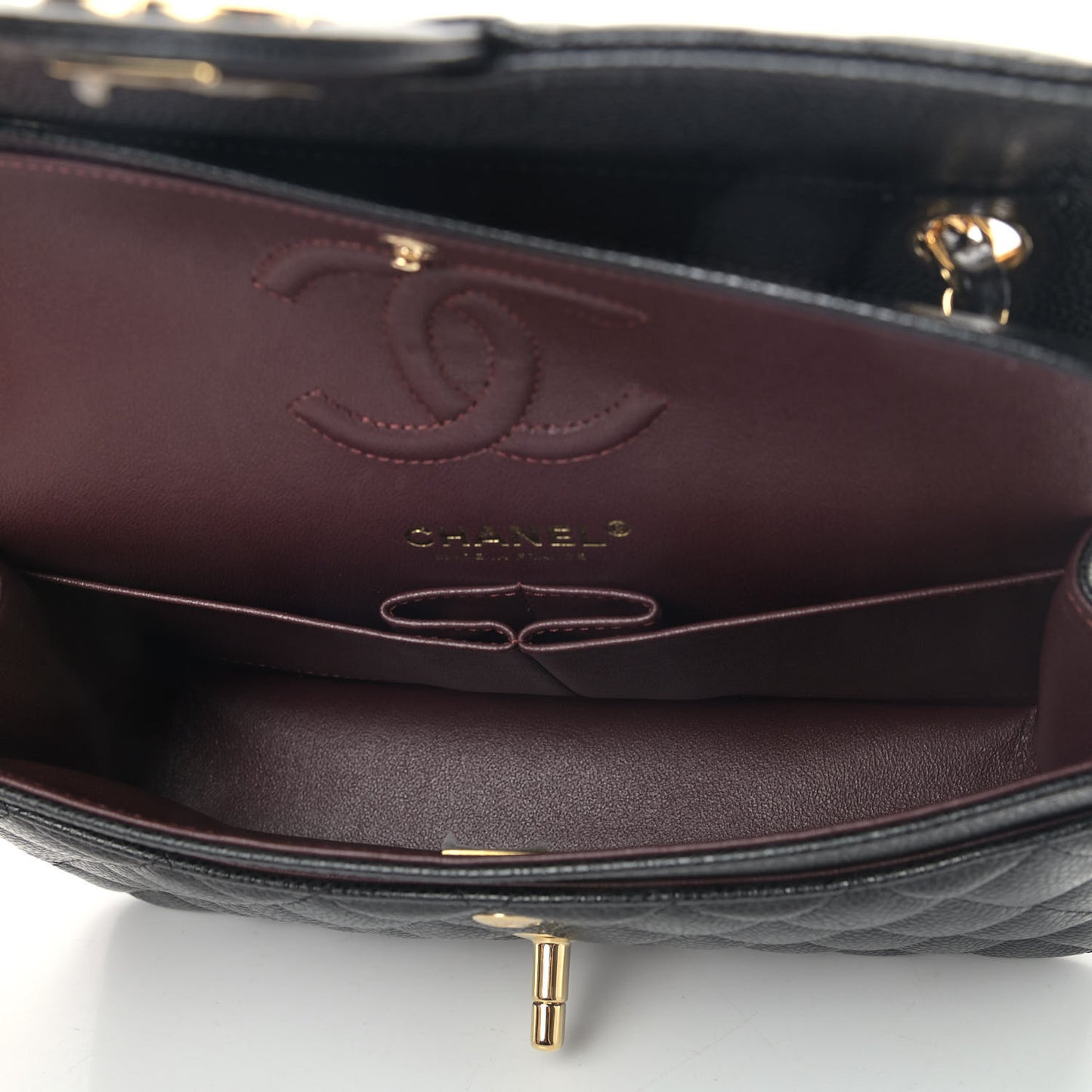Caviar Quilted Small Double Flap Black