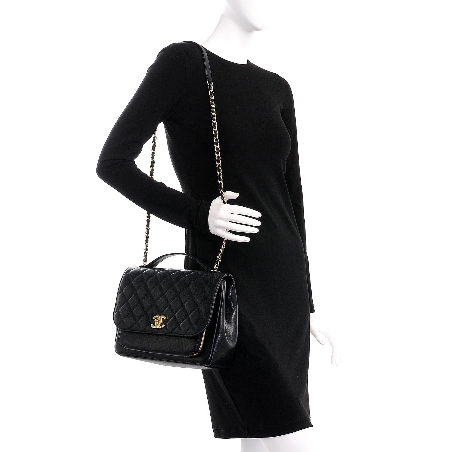Chanel Caviar Quilted Large Business Affinity Flap Black 2 of 13