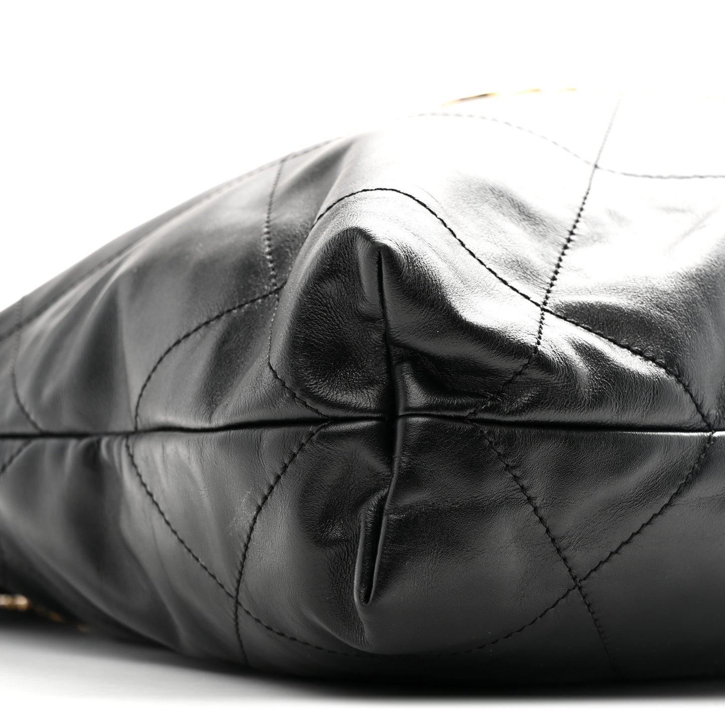 Shiny Calfskin Quilted Small Chanel 22 Black