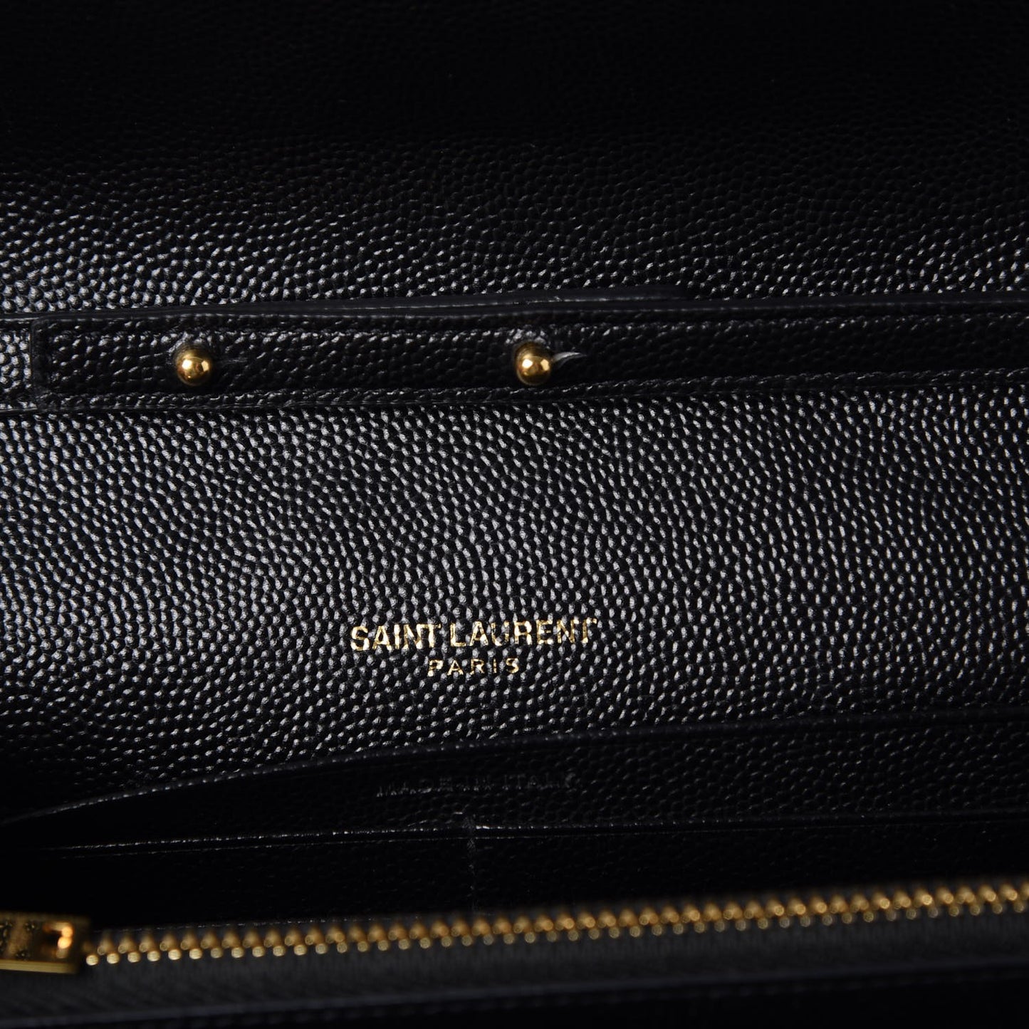 Grain De Poudre Matelasse Chevron Monogram Chain Wallet Black