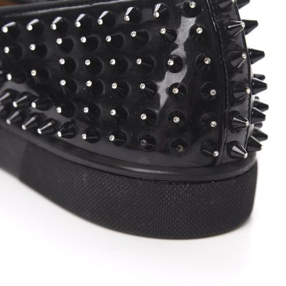 Christian Louboutin Patent Spikes Mens Galactokai Flat 44 Black Lucido 13 of 14