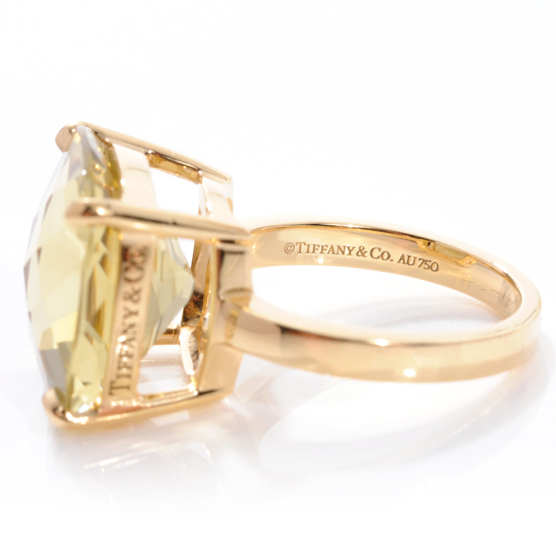 Tiffany 18k Gold Citrine Sparklers Cocktail Ring 5.25 6 of 6