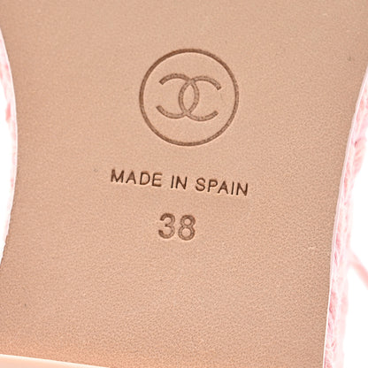 Chanel Lambskin Grosgrain CC Espadrilles Wedges 38 Pink Black 7 of 11