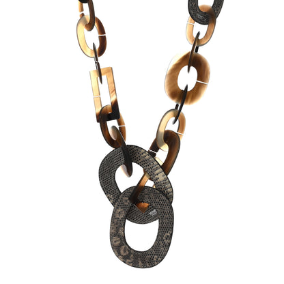 Hermes Buffalo Horn Lizard Isidore Necklace 1 of 4