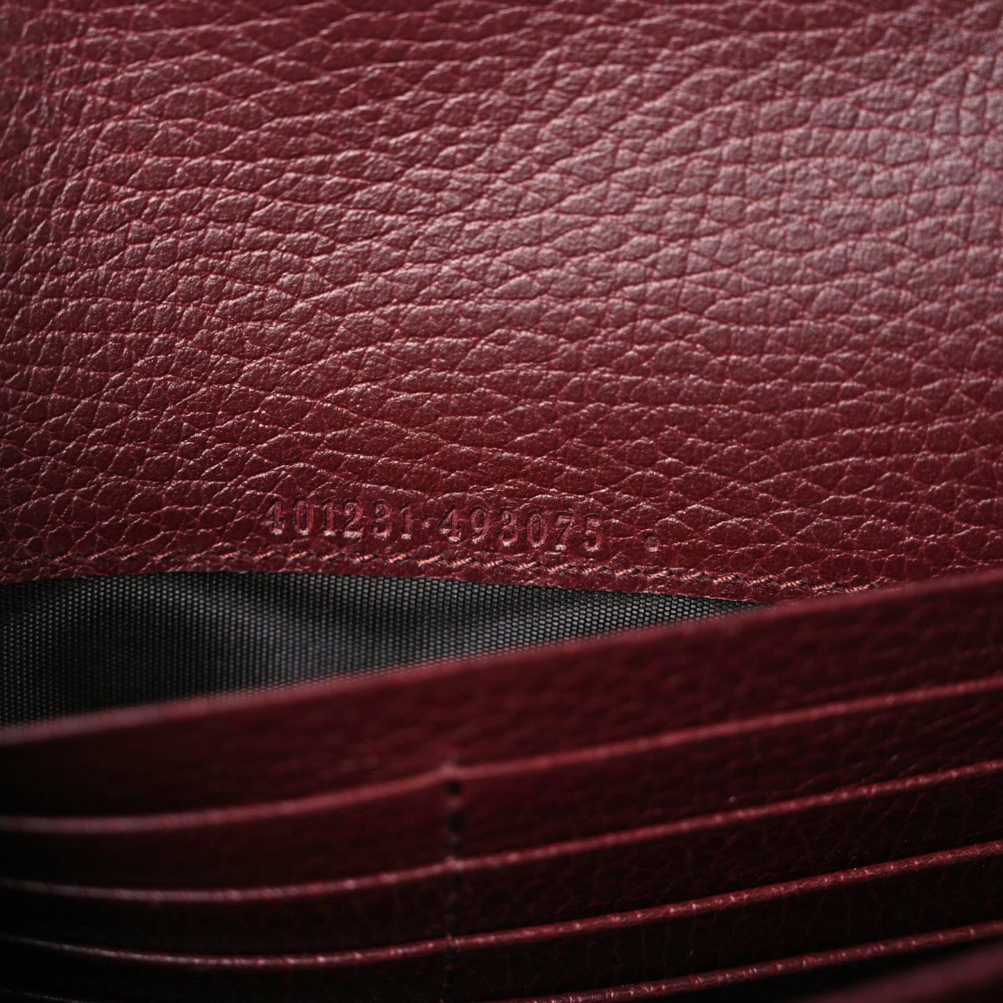 Dollar Calfskin Crystal Mini Dionysus Chain Wallet Vintage Bordeaux