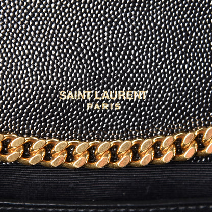 Saint Laurent Grain De Poudre Medium Classic Monogram Kate Satchel Black 6 of 10