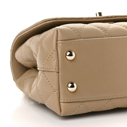 Chanel Caviar Lizard Embossed Quilted Extra Mini Coco Handle Flap Dark Beige 7 of 8