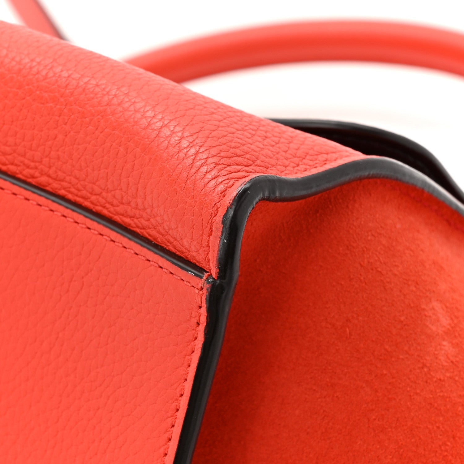 Celine Drummed Calfskin Suede Medium Trapeze Vermillion 15 of 17