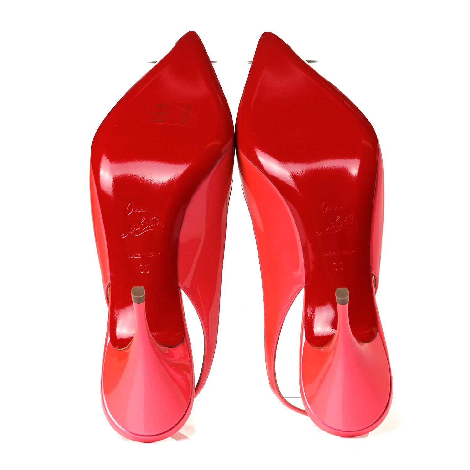 Christian Louboutin Patent Clare Sling 80 Pumps 39 Fluo Rose 5 of 9