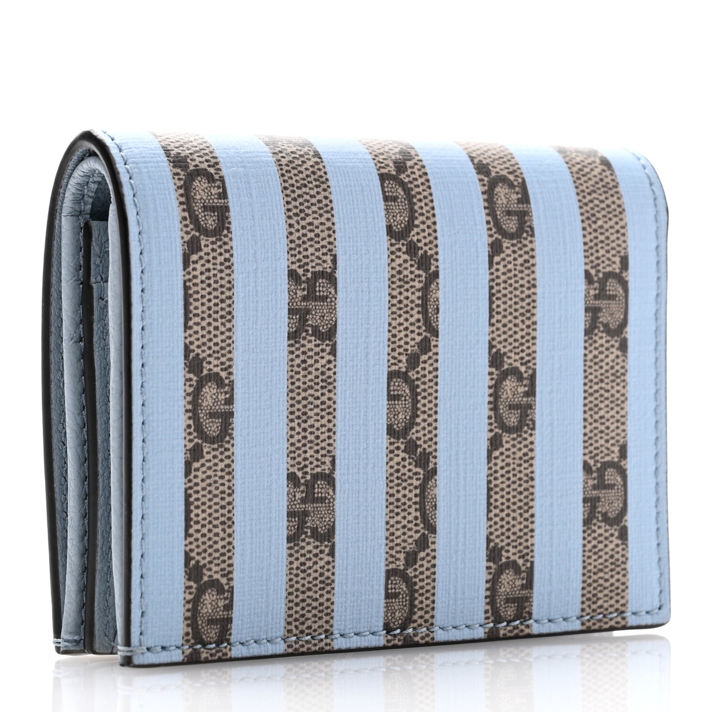 GG Supreme Monogram Vitello Eclipse Ice Cream Stripes Card Case Wallet Beige Ebony Paradise Cloud