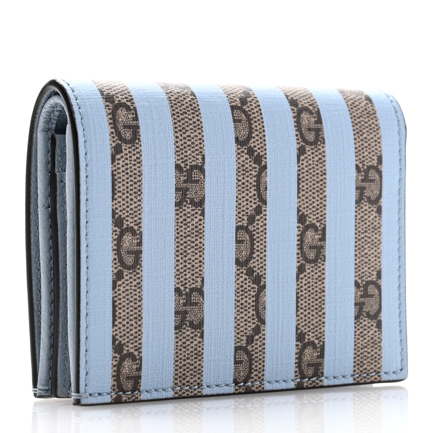 Gucci GG Supreme Monogram Vitello Eclipse Ice Cream Stripes Card Case Wallet Beige Ebony Paradise Cloud 3 of 8