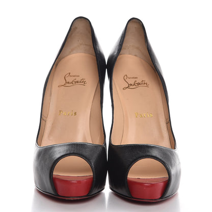 Christian Louboutin Kid Very Prive 120 Pumps 39 Black Red 2 of 10