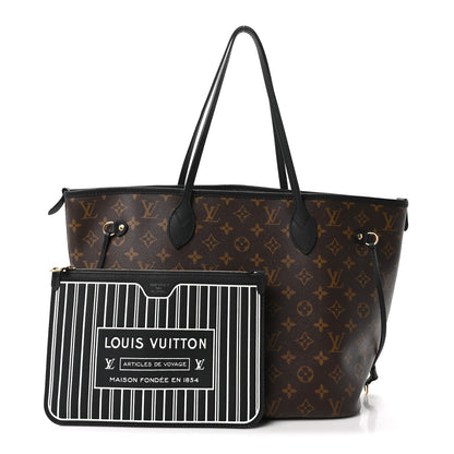 Louis Vuitton Monogram Calfskin Neo Neverfull Inside Out MM Black 3 of 10
