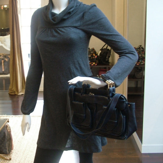 Lambskin Saskia Satchel Navy