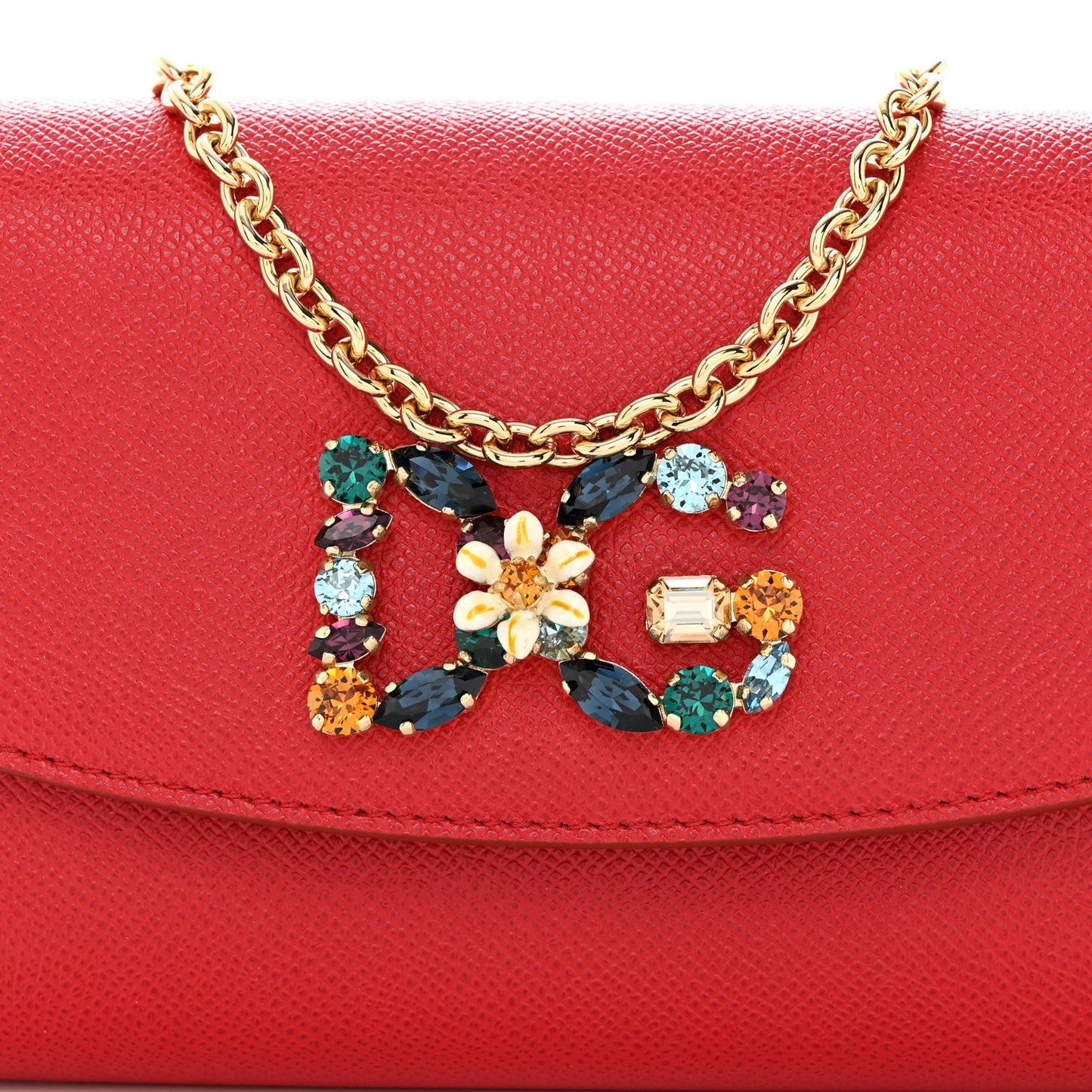 Dauphine Crystal Wallet On Chain Red