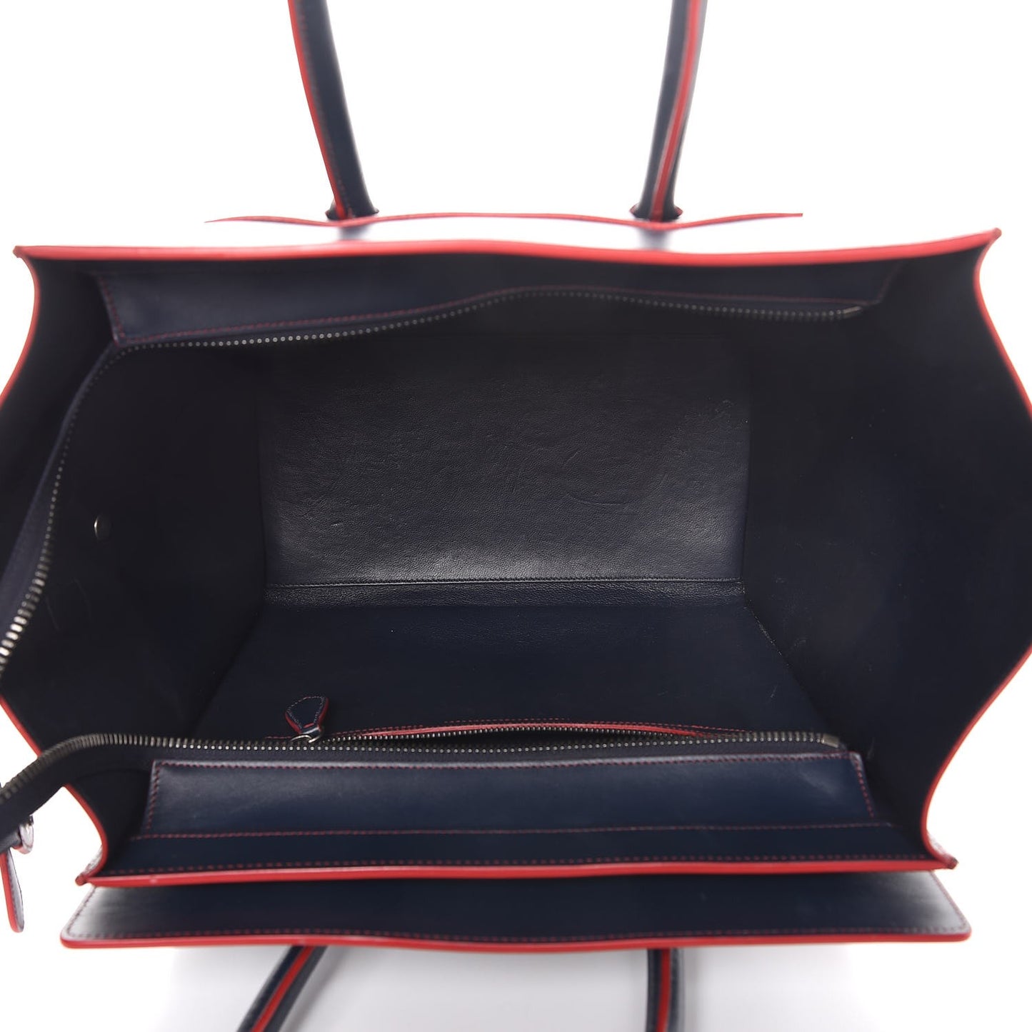 Satin Calfskin Mini Debossed Luggage Navy Blue