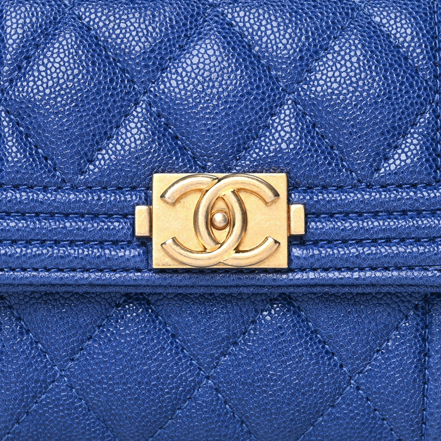 Chanel Caviar Quilted Boy Card Holder Wallet Blue 9 of 12