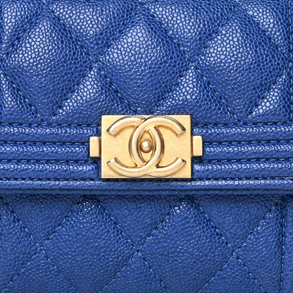 Chanel Caviar Quilted Boy Card Holder Wallet Blue 9 of 12