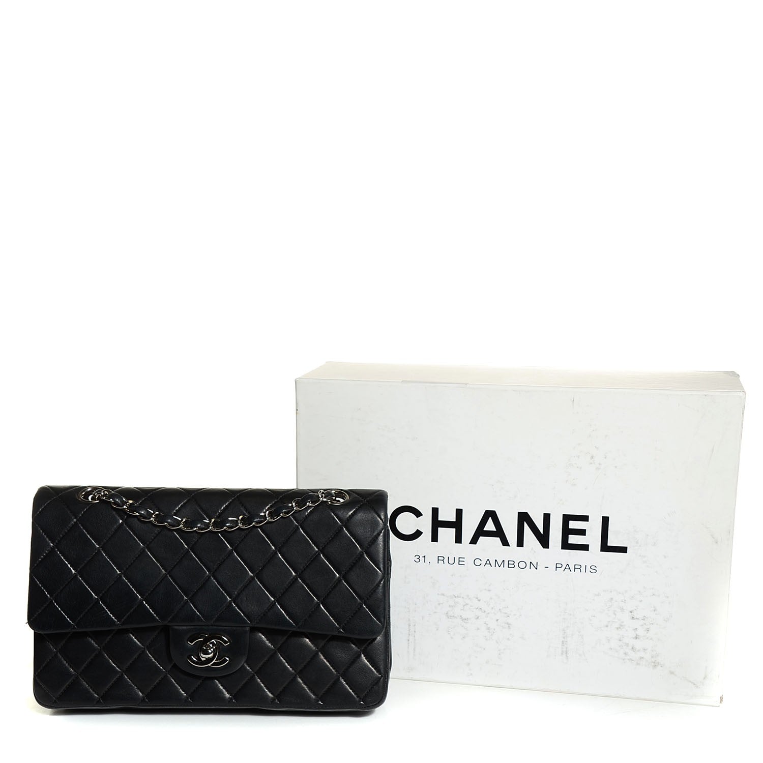 Chanel Lambskin Quilted Medium Double Flap Black 5 of 9