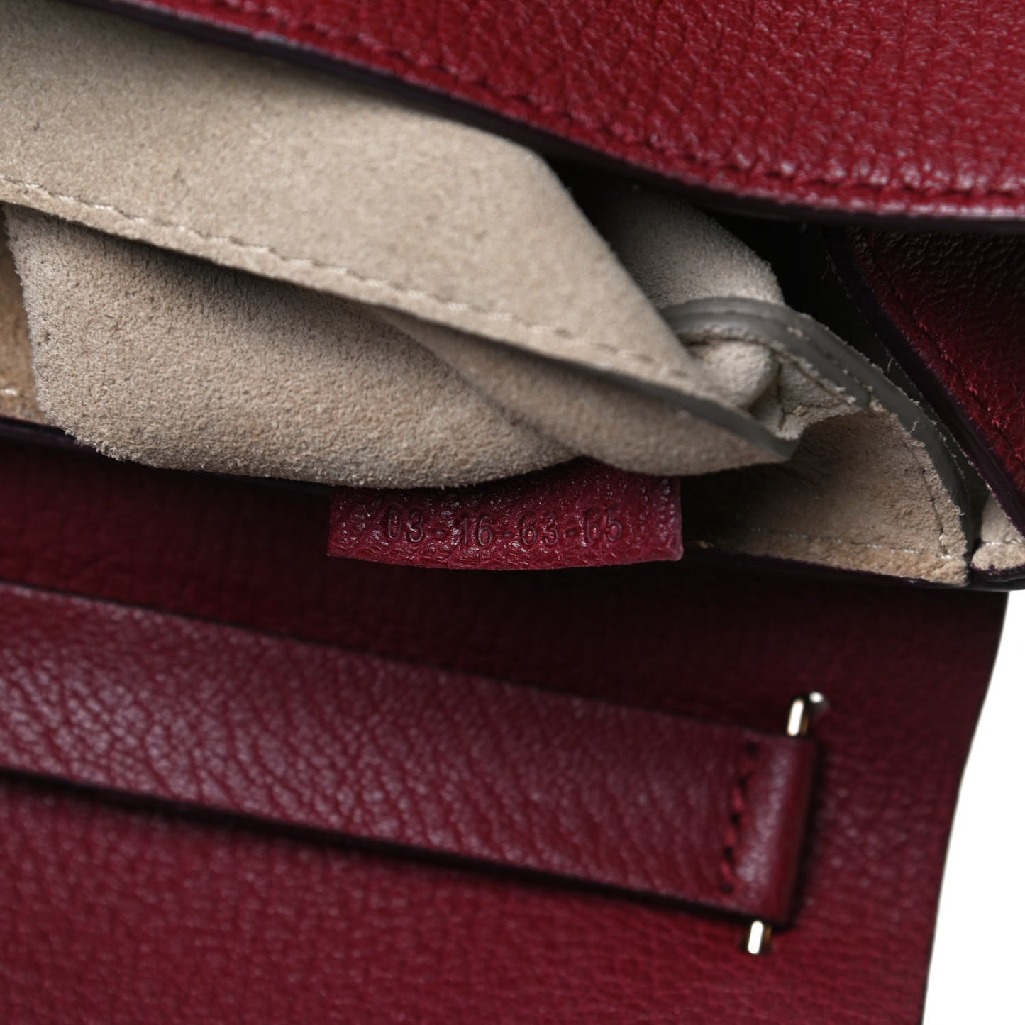 Grained Lambskin Mini Drew Shoulder Bag Sienna Red
