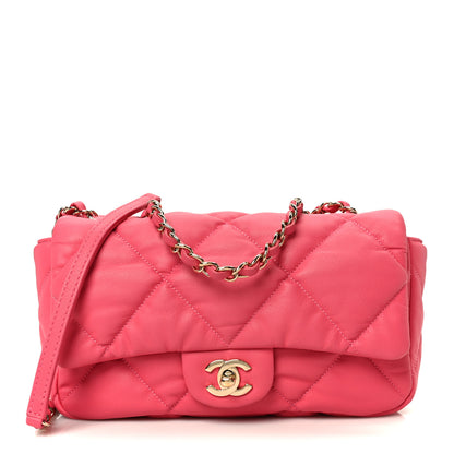 Chanel Calfskin Quilted Medium Bubbly Flap Pink 1 of 12