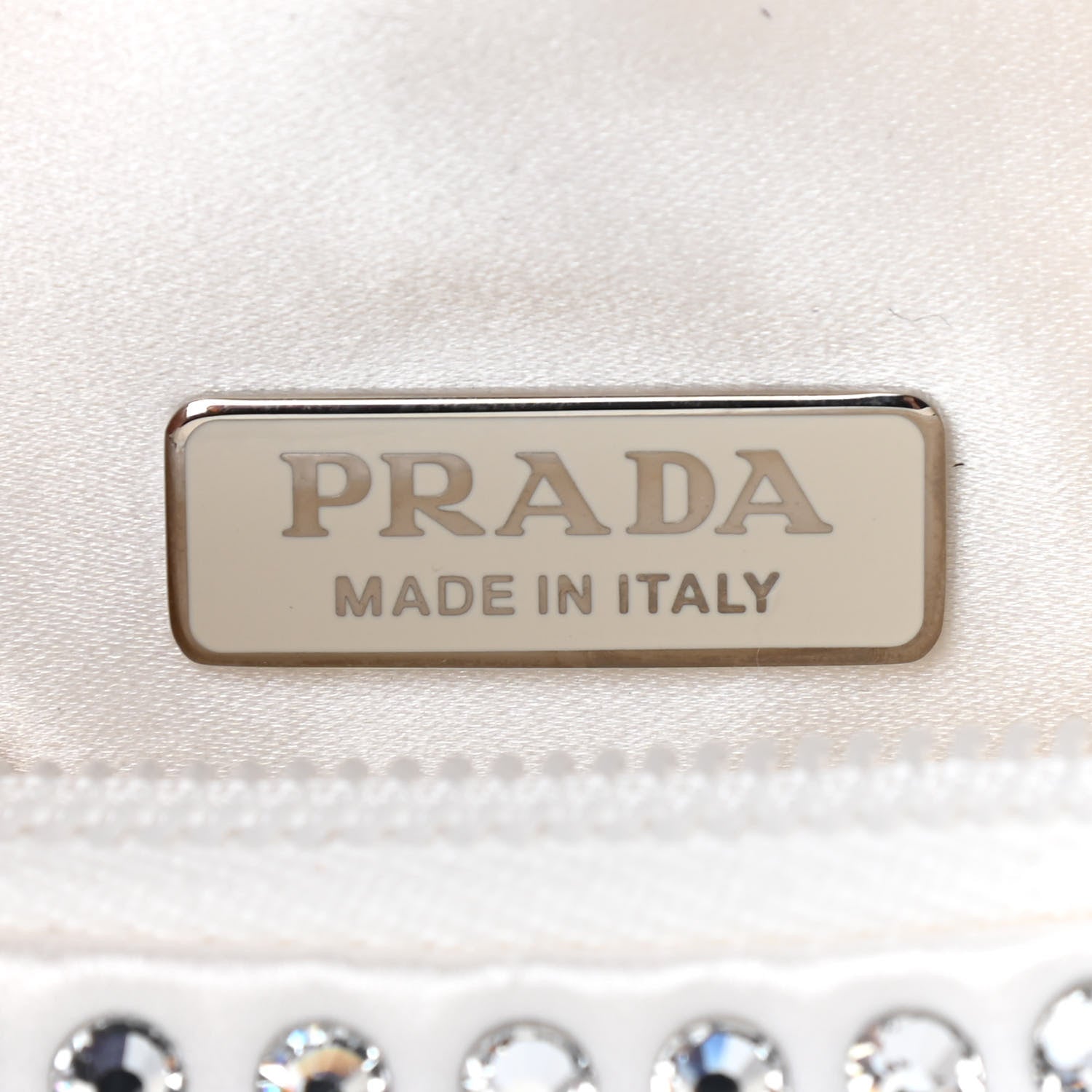 Prada Satin Crystal Mini Re-Edition 2000 Bag White 5 of 8
