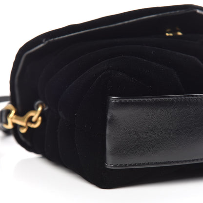 Saint Laurent Velvet Y Quilted Monogram Toy Loulou Crossbody Bag French Black 4 of 14