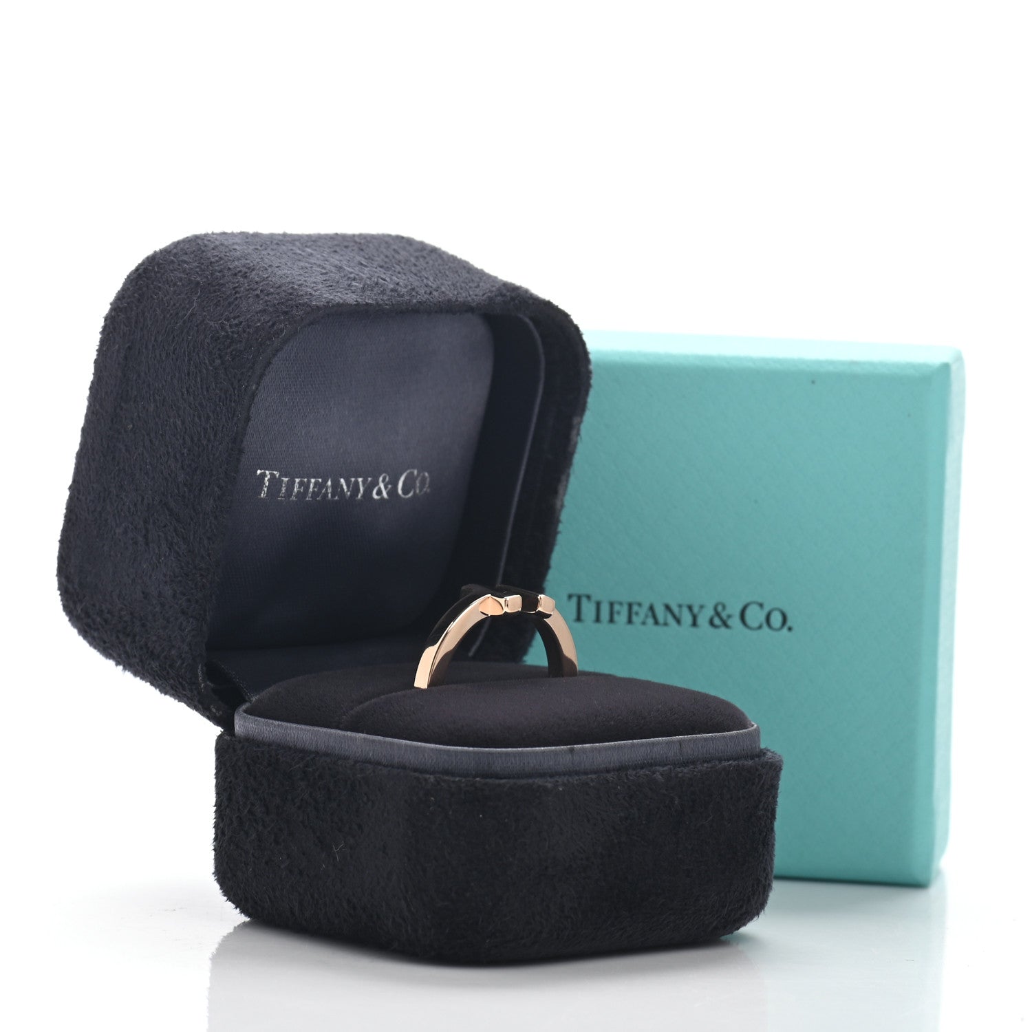 Tiffany 18K Rose Gold T Square Ring 53 6.5 5 of 5