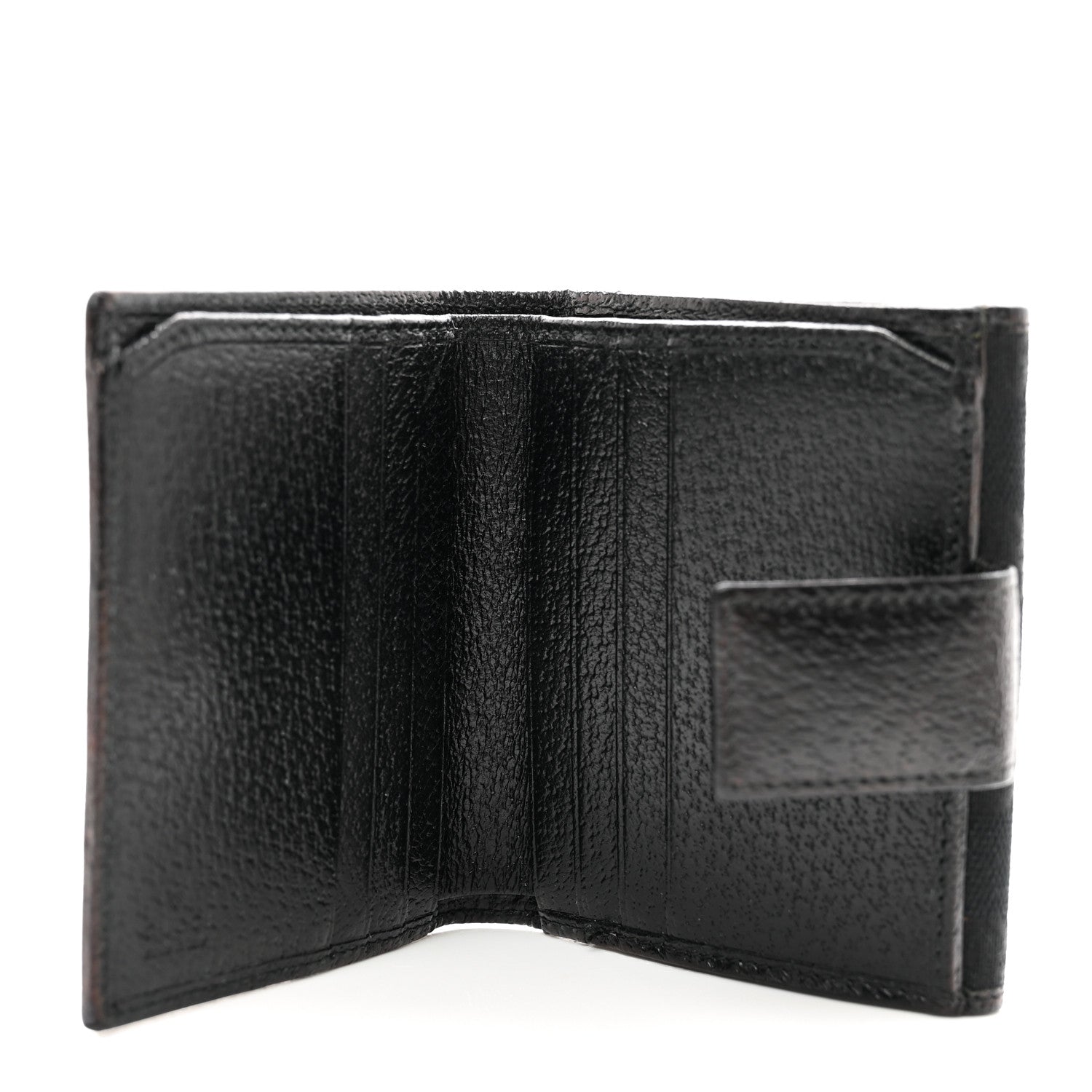 Gucci Monogram Textured Calfskin Metal Bar French Flap Wallet Black 5 of 10