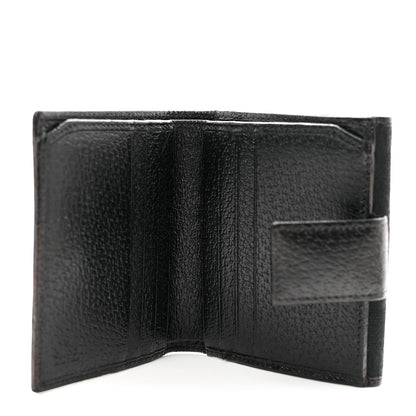 Gucci Monogram Textured Calfskin Metal Bar French Flap Wallet Black 5 of 10