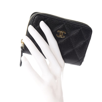 Chanel Caviar Quilted Zip Coin Purse Black 2 of 8