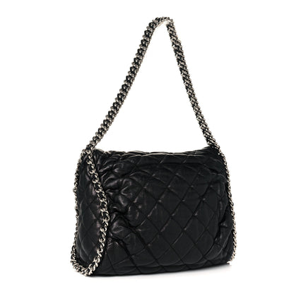 Chanel Washed Lambskin Chain Around Hobo Black 2 of 13