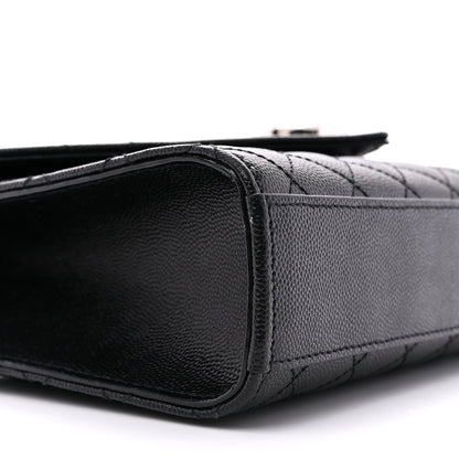 Saint Laurent SAINT LAURENT Grain De Poudre Textured Mixed Matelasse Triquilt Medium Monogram Satchel Black 9 of 14
