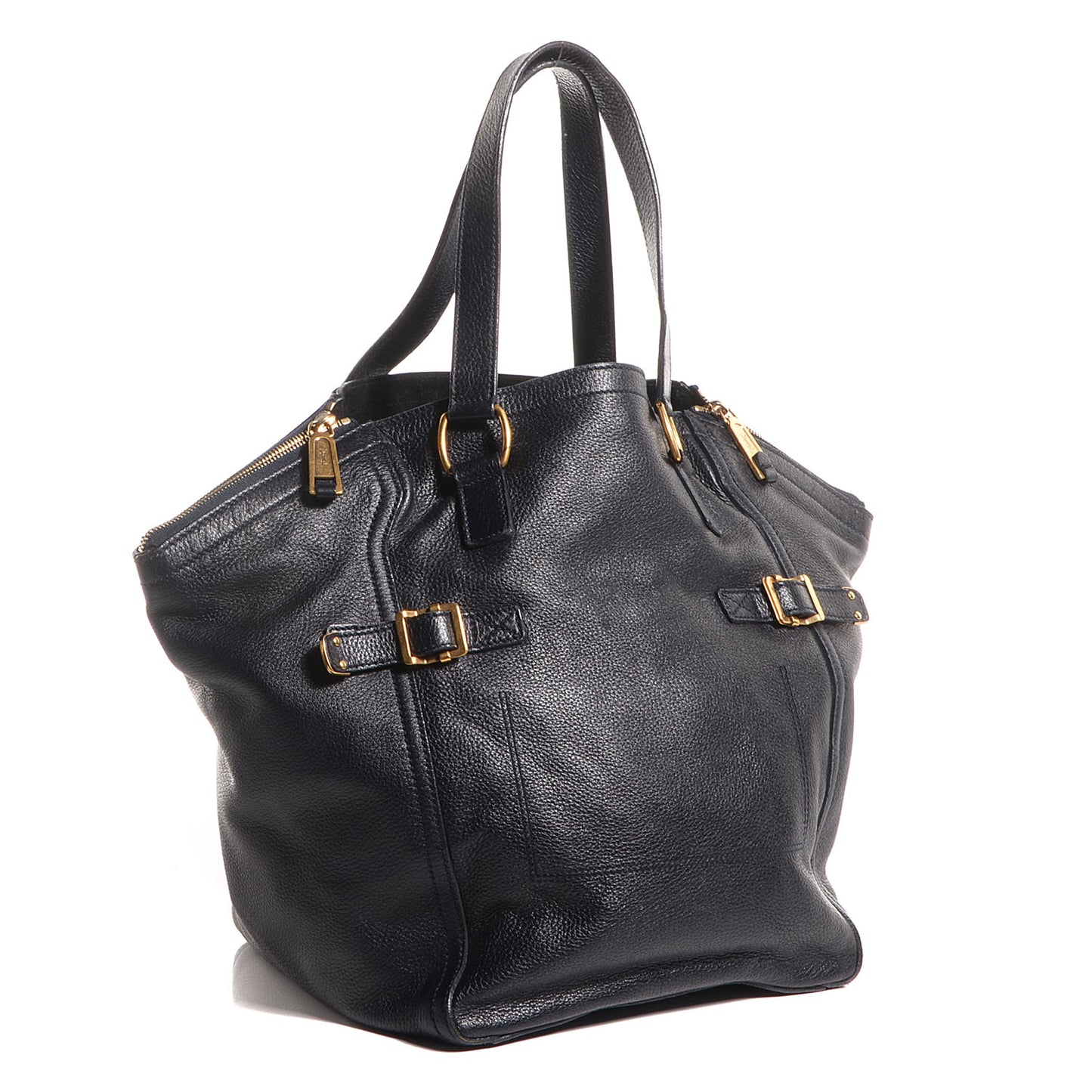 Leather Medium Downtown Tote Midnight Blue