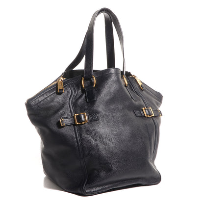Saint Laurent Leather Medium Downtown Tote Midnight Blue 3 of 9