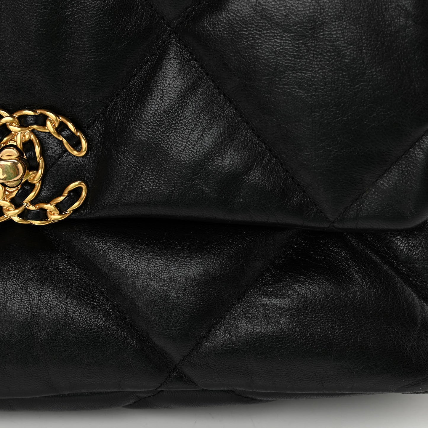 Goatskin Quilted Large Chanel 19 Flap Black